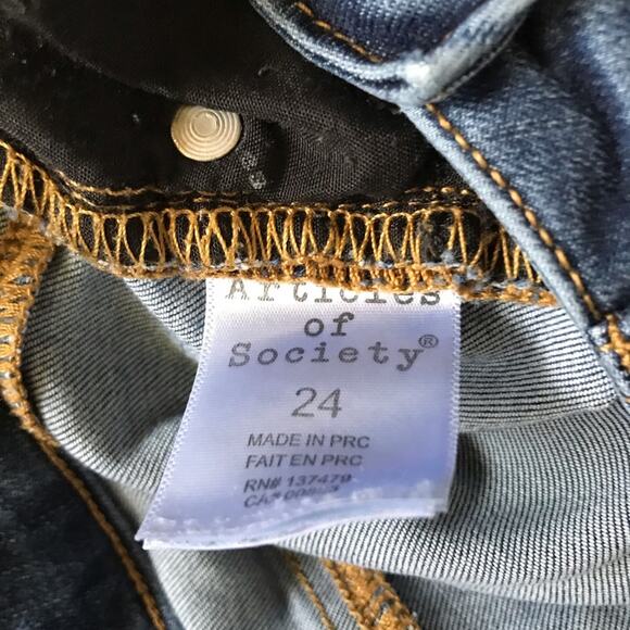 Articles of Society | sz 24 Women's Denver Wash Mid Rise Taper Leg Skinny Jeans - Picture 5 of 5